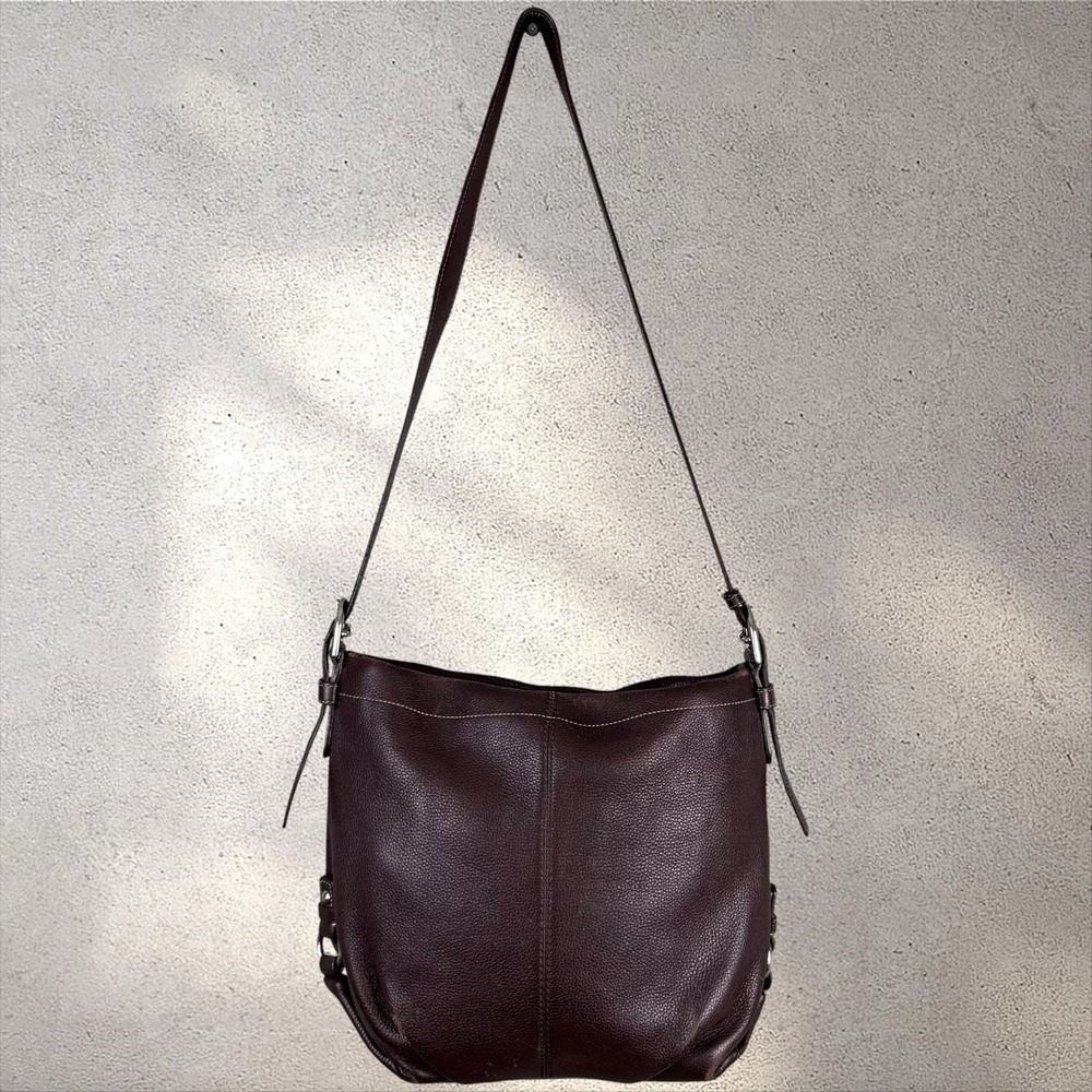 Coach F15064 Brown Pebbled Leather Slouchy Hobo Shoulder Crossbody Bag - Picture 2 of 10